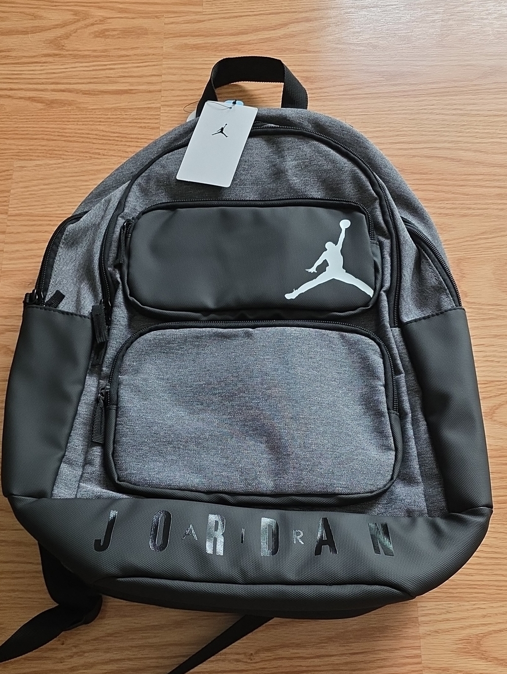 Jordan Grey and Black Men's Backpack with Jumpman Logo